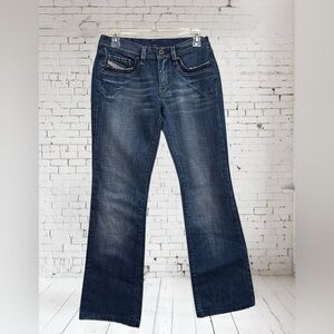 Diesel Reggins Blue Mid Rise Straight Leg Jeans Sz 26